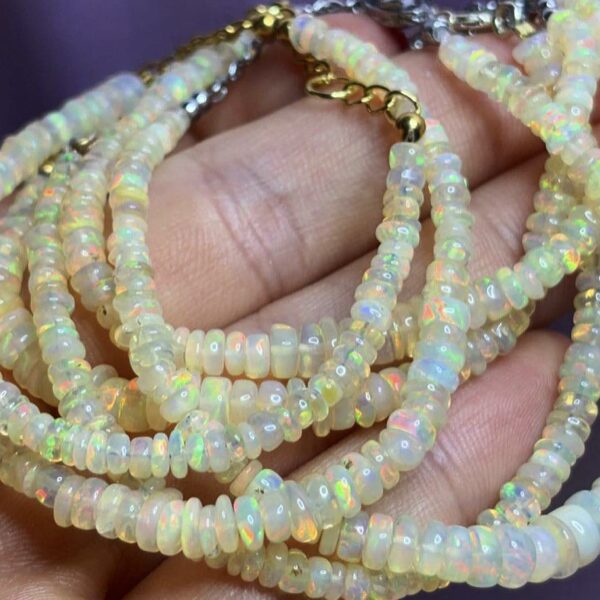 Bracelet opale jaune · Éclat captivant · Fermoir argenté